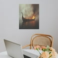 thumbnail image 5 of Viking Longship Set On Fire Floating In Sea Canvas Print 16x20inch Living Room Art Decoration Bedroom Bathroom Unframed, 5 of 8