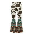 thumbnail image 6 of FKELYI Aztec Tribal Cow Print Yoga Leggings with Flowy Wide Leg Breathable Yoga Pants for Women Teen Girls Running Hiking Tummy Control Sweatpants Bell Bottom Pants, L, 6 of 7
