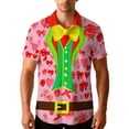 thumbnail image 2 of Unisex Relaxed Short-Sleeve Heart Print Couple Shirt Valentine's Day Gift Turn-Down Collar Summer Casual Multi-Color, 2 of 9