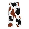 thumbnail image 4 of Xecao Brown Black Cow Women's Straight Lounge Pajama Pants: The Epitome of Relaxed Sleepwear, 4 of 9