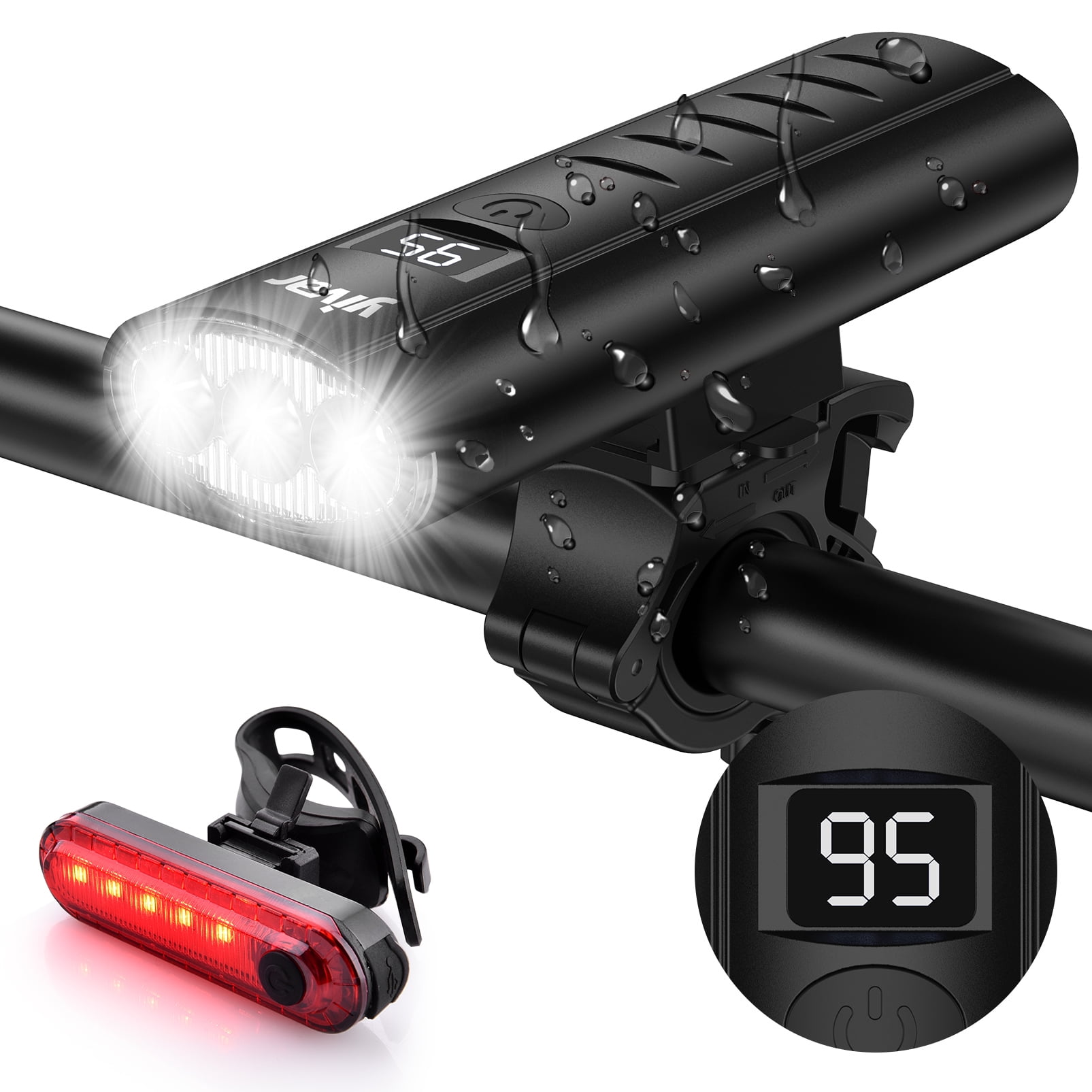 Enjoy Free Worldwide Shipping Bike Light Set,1200 Lumens USB