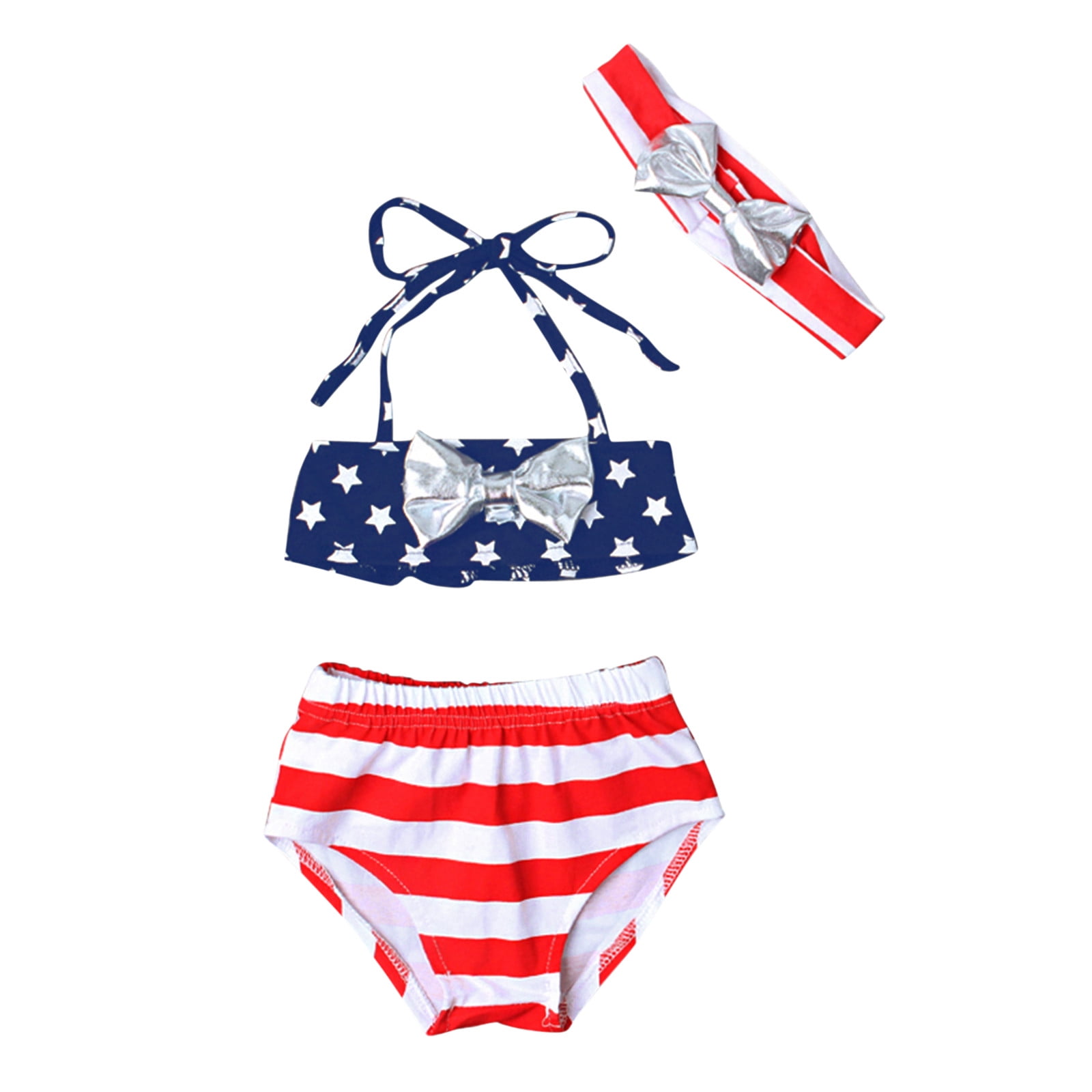 Baiggooswt Women Plus Size Tankini Set Swimsuit Stars Stripes American Flag Beachwear Padded Swimwear with Boyshorts 