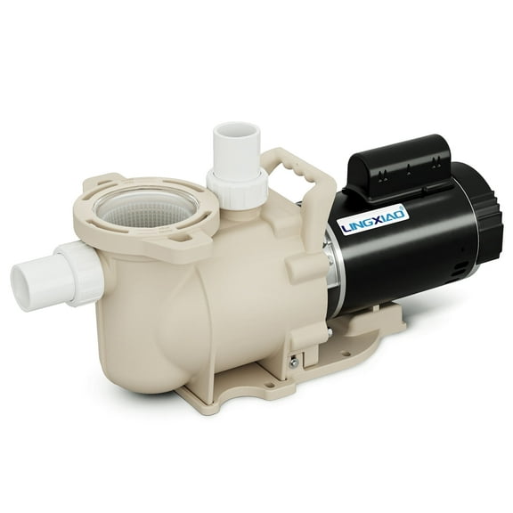 LINGXIAO Single Speed Pool Pump 1.5HP, 115/208-230V, 6340GPH, In/Above Pool Pump, Low Nosie, Powerful Self Primming Swimming Pool Pumps Inground with 2"/1.5" Fittings