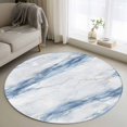 thumbnail image 2 of Blue Grey Marble Round Area Rug 3 FT, Small Kitchen Bathroom Mat, Vintage Abstract Modern Art Crack Washable Indoor Outdoor Throw Runner Carpet Non-Shedding Doormat for Table Shower Sofa Entryway, 2 of 9