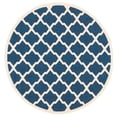 thumbnail image 3 of Safavieh Courtyard Amber Geometric Indoor/Outdoor Area Rug, Navy/Beige, 7'10" x 7'10" Round, 3 of 10
