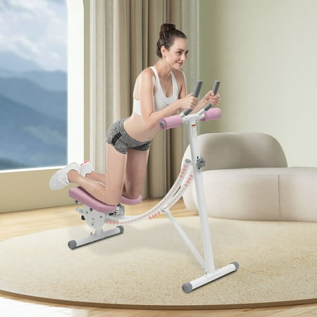 Foldable Ab Machine with LED Display, Adjustable Core & Abdominal Trainer for Home Gym, Silent Rollers, 330lbs Capacity, Compact Design for Men & Women