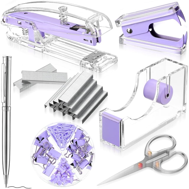 Set de Útiles de Oficina Kit de Accesorios para Escritorio Outus Acrílico Púrpura