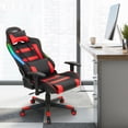 thumbnail image 4 of Gymax Gaming Chair Adjustable Swivel Computer Chair w/ LED Lights & Remote Red, 4 of 10