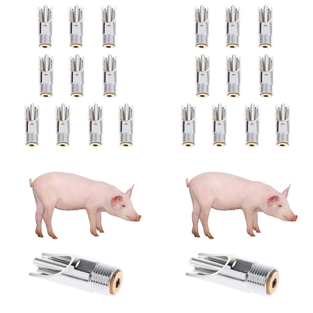 Alimentador automático de agua de de pezón de cerdo de 20 piezas para alimentador de agua de granja / jardín Yinane Bebedero de niple de cerdo