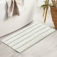 thumbnail image 3 of Subrtex Bathroom Rugs Non-Slip Chenille Soft Striped Plush Bath Mat (Ivory, 20"x32"), 3 of 8