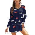 thumbnail image 1 of Fish With A Twist Sweetheart Knot Flared Dress Fashion Design Large Size Loose Dress Fish Pattern l Sea Beach, 1 of 5