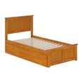thumbnail image 2 of Solid Wood Platform Bed Twin Size - Storage DrawersFootboard - Light Toffee Finish, 2 of 6