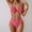 #250327A357 Hot Pink, variant on CaiJunJia Bikini No Boundaries Women's Sexy Sling Hollow Sexy Bikini Split Swimsuit Suit