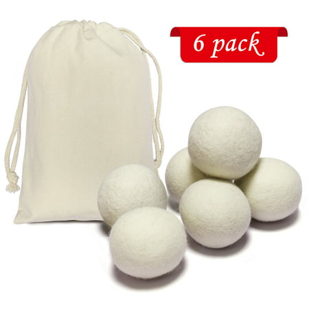Laundry Dryer Balls, Soften Clothes Fabrics, Reduce Wrinkle, Statics, Twist, Tangle, and Lint. Made with 100% Organic Wool, All Natural, Unscented, No Chemical, No Allergy for Baby Skin (6 (Best Way To Soften Skin)