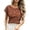 Brown, variant on Womens Tops Trendy Knit Solid Color Hollow Out Round Neck Beach Essentials for Women,Beige,L