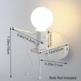 thumbnail image 2 of Appliques Murales Intérieures Créatives LED pour Chambre à Coucher Dessin Animé Petites Personnes Balançoire Lampe Murale Mini Poupée Réglable Appliques Murales Éclairage Décor Métal Lampes de Chevet Modernes 1xe26 (Noir, 2 of 7