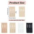 thumbnail image 2 of 1 Box 12Pcs 4 Colors Microfiber 3 Rows x 3 Hooks Underwear Bra Extenders with 201 Stainless Steel Rings & Hooks Rectangle Mixed Color 97x57x4mm 3pcs/color, 2 of 6