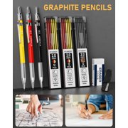 STAGEEK 22 Pack Mechanical Carpenter Pencil Set with Sharpener 60 Refills, Automatic Center Punch, Carbide Scribe Tool, Eraser and Deep Hole Marker Pen