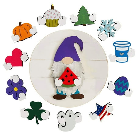 

Replaceable Seasonal Goblin Welcome Card Porch Hanging Pendant Frosted Berry Picks Gift for Elderly Mom Birthday Stain Glass Window Hanging Small