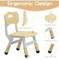 thumbnail image 4 of Kids Table and Chair Set - Height Adjustable Toddler Table and Chair Set with 6 Seats Non-Slip Legs,Children Multi-Activity Table for Ages 2-8 Graffiti Desktop,Family Learning Daily Use Natural Wood, 4 of 7