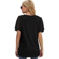 thumbnail image 2 of Eternatastic Womens Summer Tops V Neck T Shirts Swiss Dot Puff Sleeve Tops Loose Casual Tshirts Casual Fashion Blouses S-2XL, 2 of 4