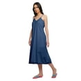 thumbnail image 3 of Moomaya WoMen's Solid V-Neck Sleepwear Cotton Spaghetti Strap Nightdress, 3 of 6