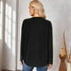 thumbnail image 4 of Camisas de jersey camisas casuales con cuello en V de corte holgado de patchwork de encaje para el hogar ANGGREK Otros, 4 of 6