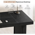 thumbnail image 6 of Finmind 63" Wood Grain Executive Desk, Large Office Computer Desk with Durable Legs, Thickened Desktop, Ideal for Workstation, Study or Conference Table, Black, 6 of 7