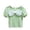 Green, variant on Toddler Baby Girls Blouse Kids Girl Square Collar Bow T Shirts Summer Short Sleeve Casual Tops Infant Clothes 6 M-8 T