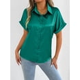 thumbnail image 2 of Hauts Grande Taille pour Femmes en Liquidation, Blouse à Manches Courtes d'Été pour Femmes, Blouse Décontractée Confortable à Manches Courtes avec Boutons, 2 of 5
