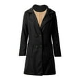 thumbnail image 4 of Women Elegant Notched Collar Double Wool Blend Over Coat Womens Coat with Buttons plus Size Wool Coats for Women 3x plus Size Winter Coats for Women 2x Womens Jacket 4x 2 Way Jacket Winter Trench Coat, 4 of 4