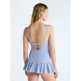 thumbnail image 3 of Free Assembly Women's and Women's Plus Shirred Ruffle One Piece Swim Dress, Sizes XS-3X, 3 of 5