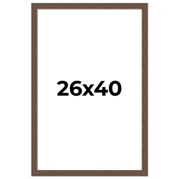 26x40 Farmhouse Brown Solid Wood Picture Frame Width 1.5 Inches | Interior Frame Depth 0.5 Inches |