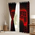 thumbnail image 3 of Homewish Cartoon Game Console Black Out Curtains for Teens, Neon Gamepad Curtains Pack of 2 (42x63 Each), Red Futuristic Honeycomb Bedroom Curtains, Window Curtains Bedroom Decor, 3 of 6