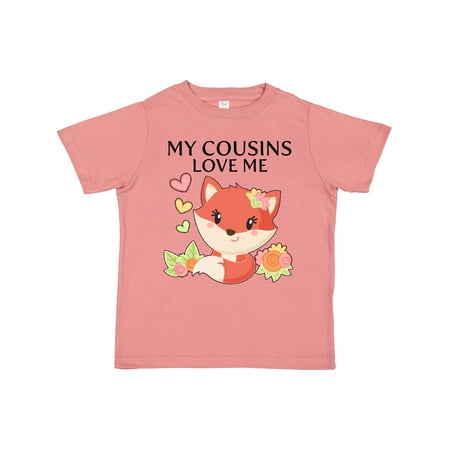 

Inktastic My Cousins Love Me- Little Fox Gift Toddler Boy or Toddler Girl T-Shirt