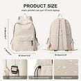 thumbnail image 5 of Minimalist Solid Color Preppy Backpack, All-Match Zipper School Bag, Women's Travel Storage Daypack, 5 of 5