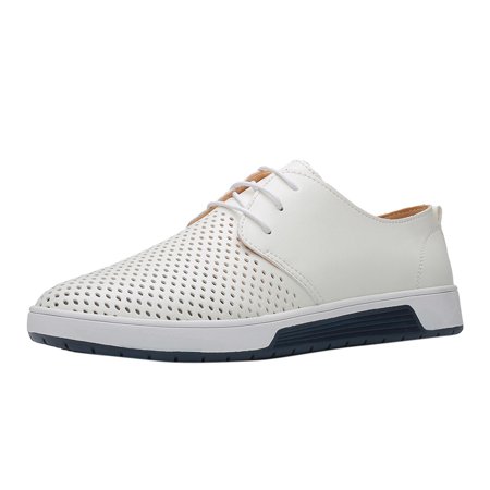 

GNEIKDEING Summer Style Men s Summer Breathable Business Leisure Hollow Solid Shoes Gift on Clearance