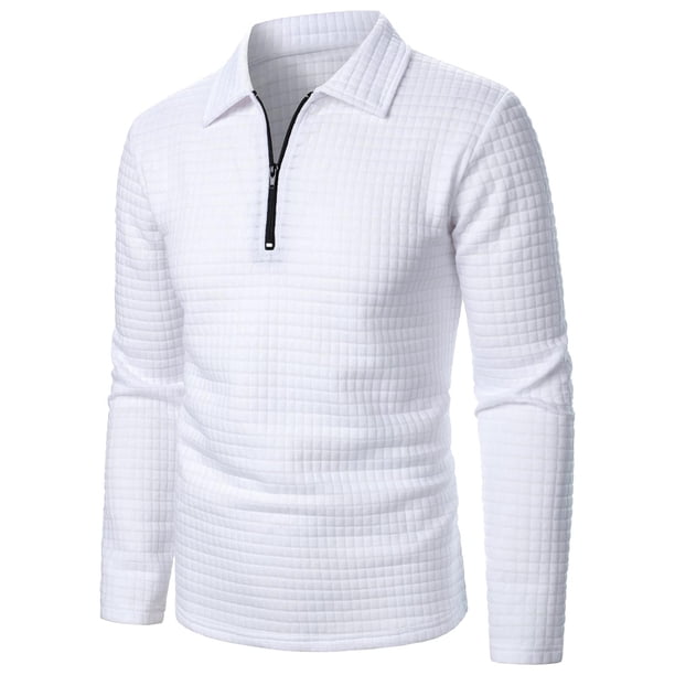 pstuiky camisas de manga larga para hombre, Suéter de manga larga con cremallera para hombre, abrigo informal sin capucha de manga larga para hombre top de hombre xl