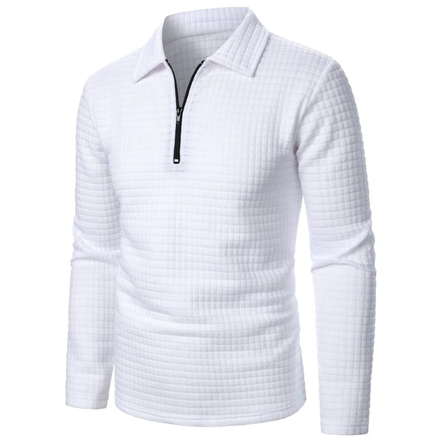 pstuiky camisas de manga larga para hombre, Suéter de manga larga con cremallera para hombre, abrigo informal sin capucha de manga larga para hombre top de hombre xl