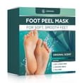 thumbnail image 1 of Máscara exfoliante para pies DERMORA, paquete de 4, para pies secos y agrietados con aroma, 1 of 9