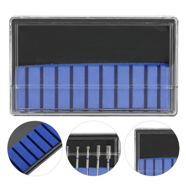 Caja de almacenamiento para manicura, caja de almacenamiento con 10 agujeros, caja de almacenamiento para brocas, estuche de almacenamiento para brocas, confiabilidad excepcional