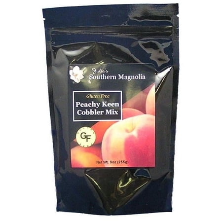 Julias Southern Magnolia Gluten Free Peach Cobbler Mix 9oz, Pack of 4