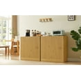 thumbnail image 3 of S-HOME Modern Wavy Sideboard Storage Cabinet in Walnut Finish, 31.5 Inch Kitchen or Living Room Curved Design Furniture，Natural, 3 of 10