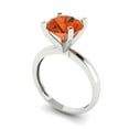 thumbnail image 2 of Clara Pucci 14K White Gold 3ct Red Solitaire Ring for Women, 2 of 8