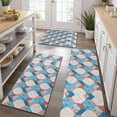 thumbnail image 2 of Blue Red Checkered Pattern Kitchen Rugs Sets Of 3,Kitchen Runner Rugs Non Skid Washable,Decorative Kitchen Floor Mats for Kitchen,Sink,Laundry,17"x30"+ 17"x47" + 17"x59", 2 of 6