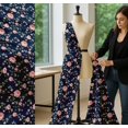 thumbnail image 5 of Soimoi Cotton Poplin Fabric Leaves & Camellias Floral Print Fabric by The Yard 56 Inch Wide, 5 of 7