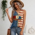 thumbnail image 6 of 250th Anniversary Tank Top for Women - Patriotic V-Neck Sleeveless Top with Flag Print - 1776-2026 America Graphic Pleated Tank - Summer Casual Loose Fit Tunic Blue L, 6 of 7