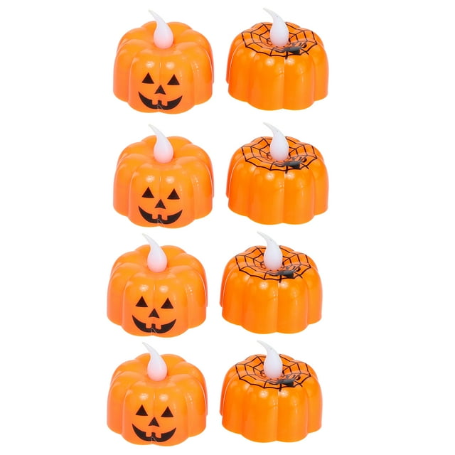 8pcs Luces de calabaza de Halloween que brillan intensamente luces de calabaza calabaza luces de noche