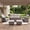 Brown Wicker, variant on POCASSY Patio Swivel Chairs, Outdoor Wicker Swivel Glider Rocking Chairs with High Back and Thick Cushions for Porch Deck - Set of 2, Gray