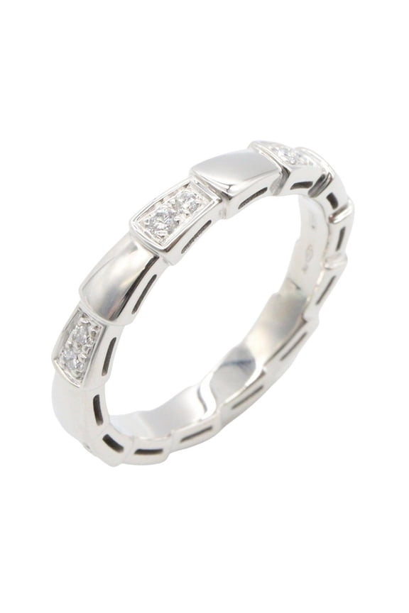 Pre-Owned Bulgari BVLGARI Serpenti Viper Diamond Ring, 18K White Gold (18KWG), Diamond,...